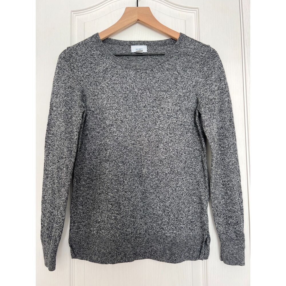 Old Navy Women's Classic Crewneck Pullover Sweater Black Marl Size S